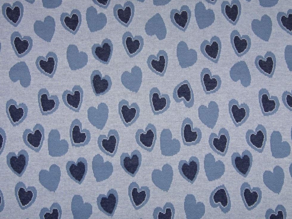 Deadstock Jacquard Stretch Knit Fabric Dusty Blue
 