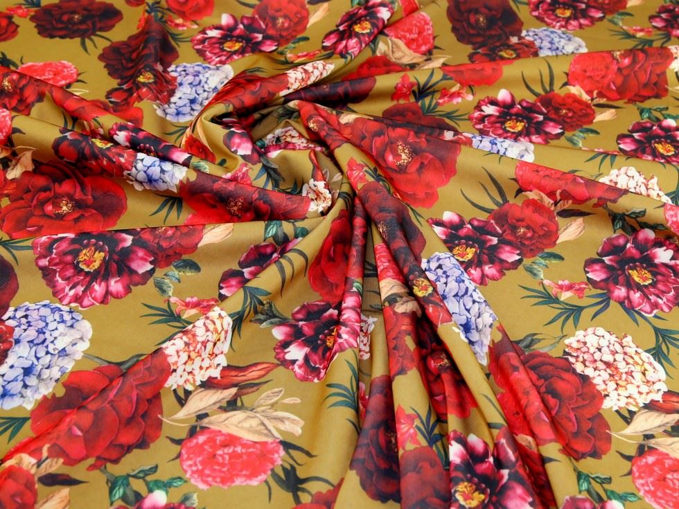Gold Deadstock Scuba Stretch Knit Fabric