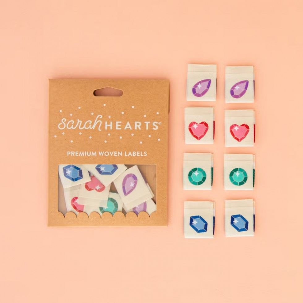 Sarah Hearts Jewels Multipack Woven Labels
 