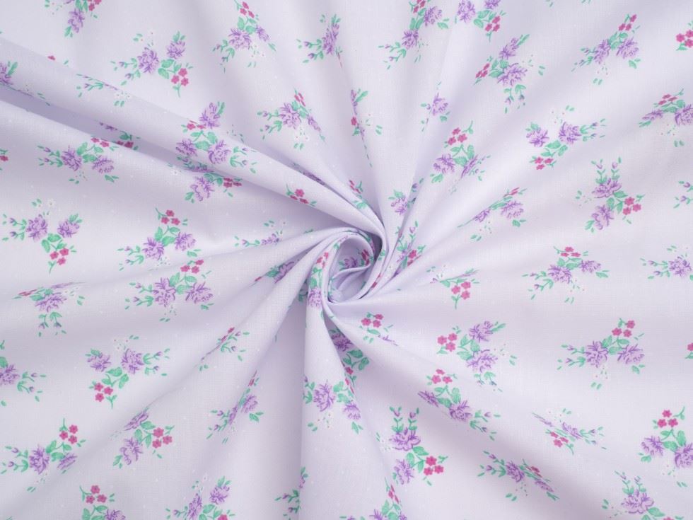 Lilac Printed Polycotton Fabric