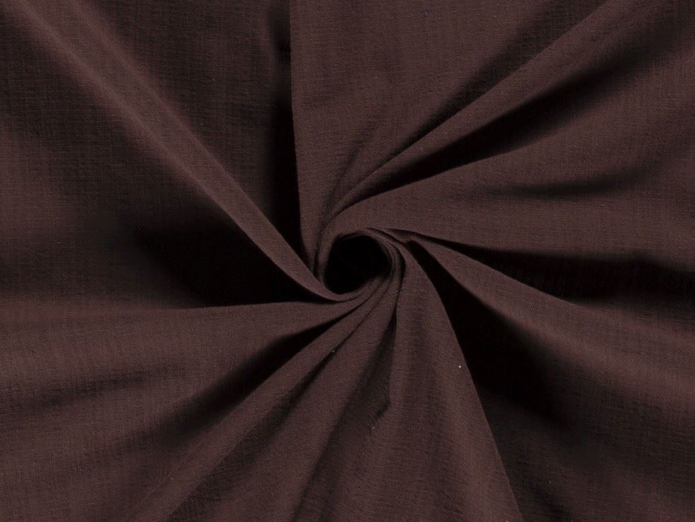 Textured Weave Cotton Gauze Fabric Brown
 