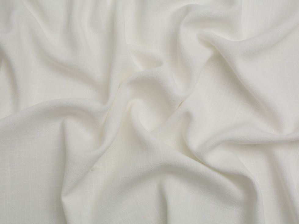 Minerva Core Range Ivory Textured Viscose Linen Noil Fabric