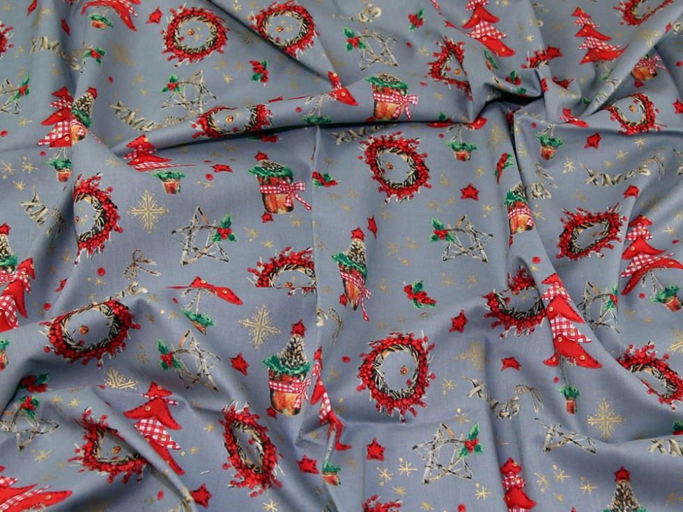 Deadstock 100% Cotton Fabric Grey