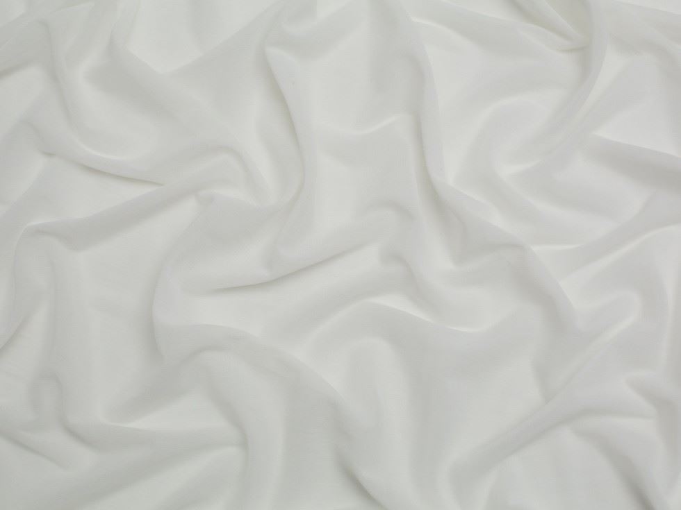 Minerva Core Range Ivory Sheer Chiffon Stretch Knit Mesh Fabric