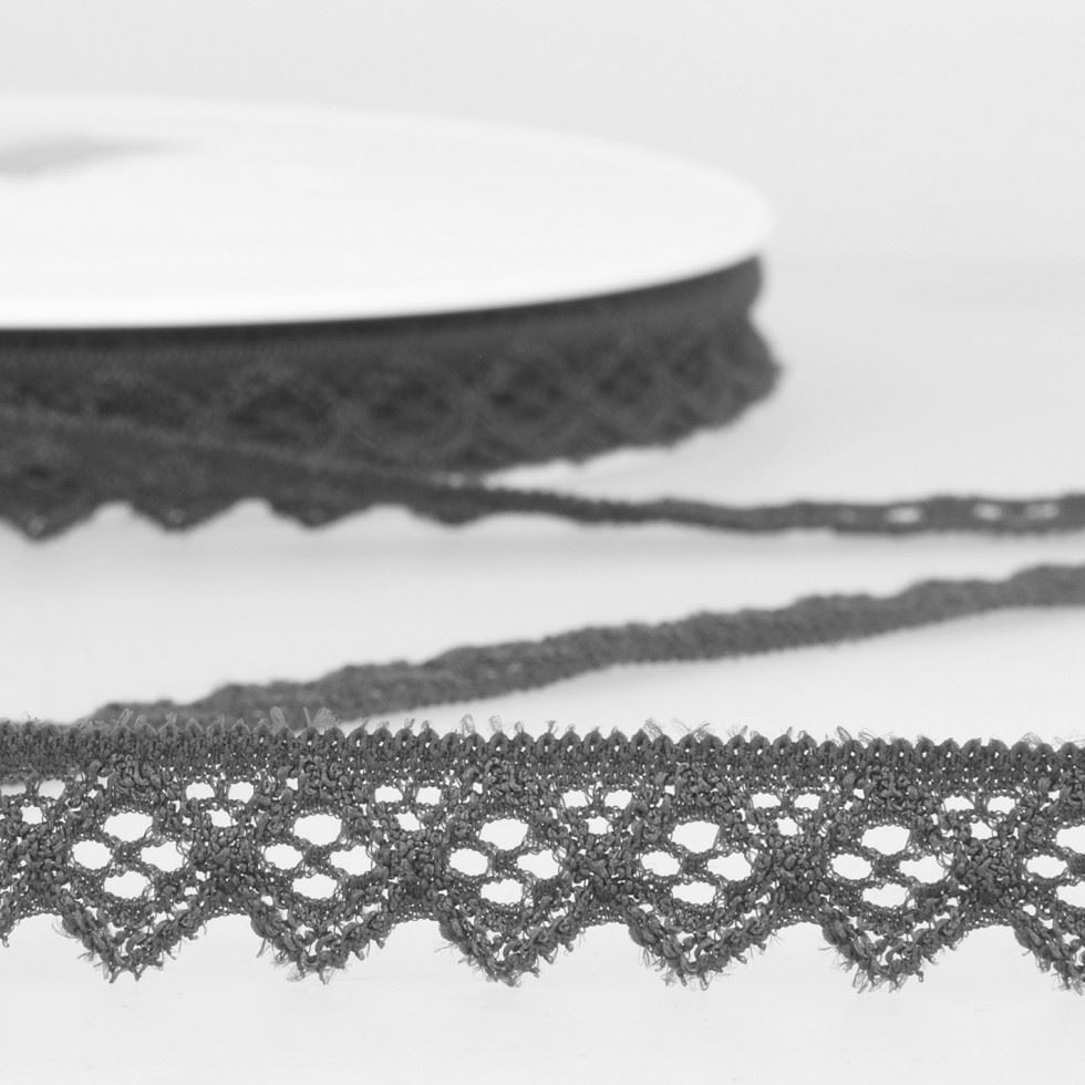 Stephanoise Stretch Lace Trim Grey