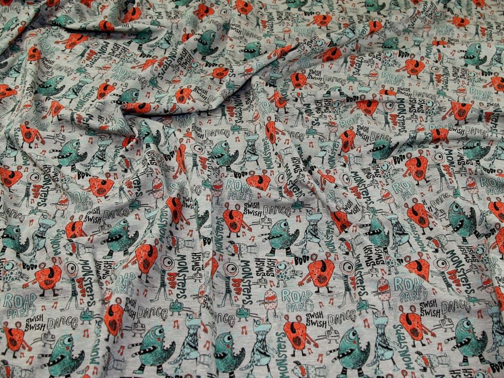 John Louden Grey Loop Back French Terry Stretch Knit Fabric