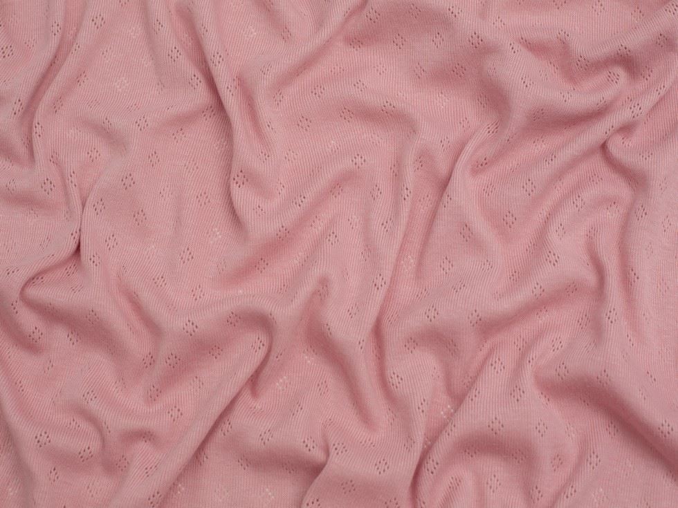 Minerva Core Range Rose Pink Pointelle Jersey Stretch Knit Fabric