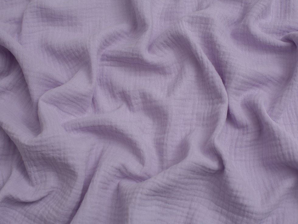 Minerva Core Range Pastel Lilac Cotton Double Gauze Fabric