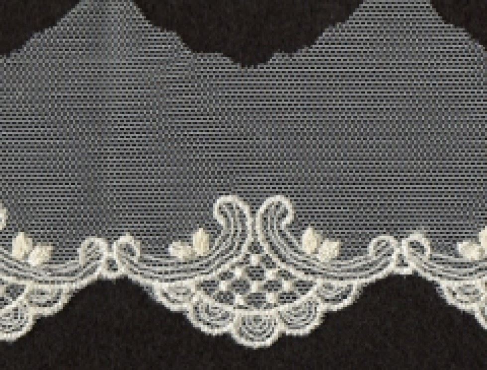 Essential Trimmings Cream Embroidered Tulle Lace Trim