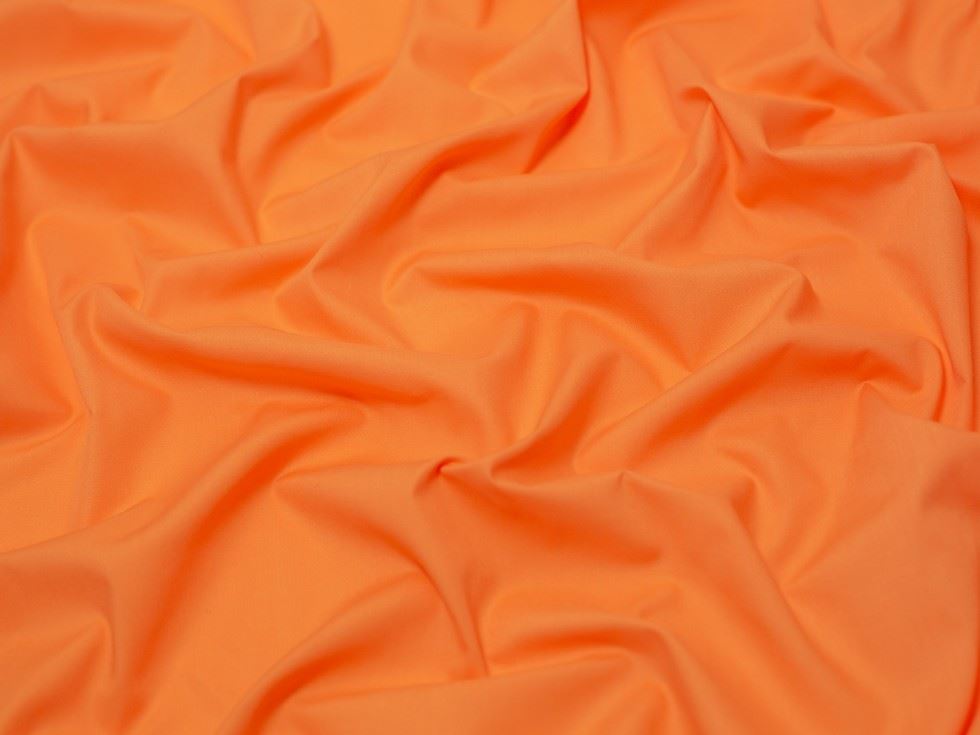 Minerva Core Range Orange Poly Cotton Poplin Fabric