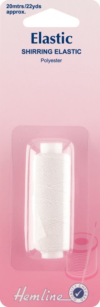 Hemline White Shirring Elastic