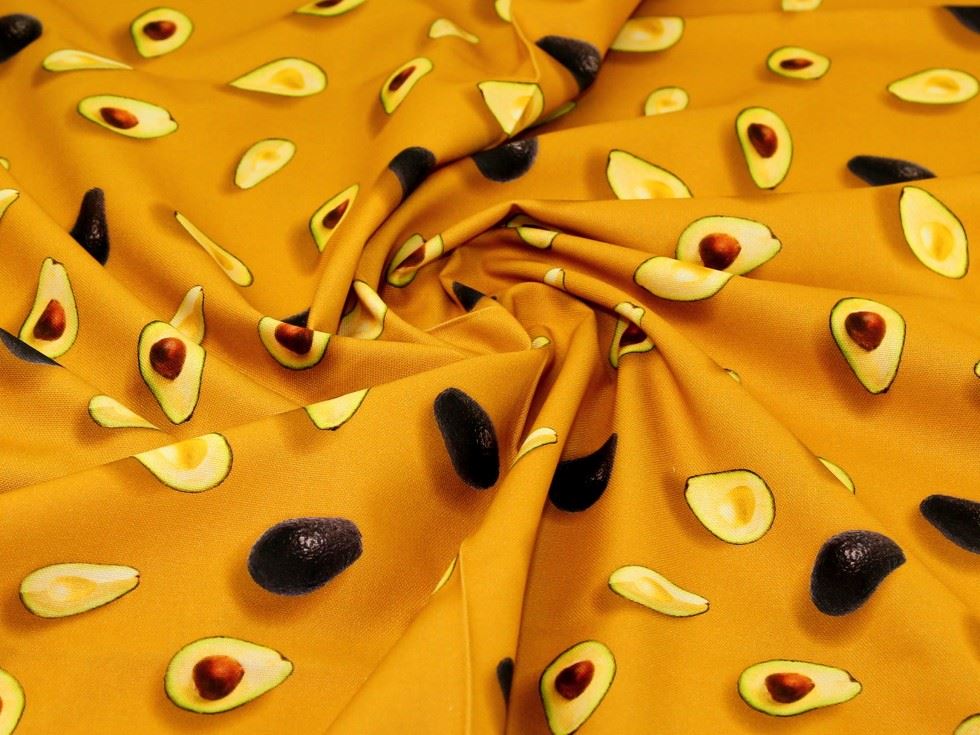John Louden Ochre Cotton Canvas Fabric