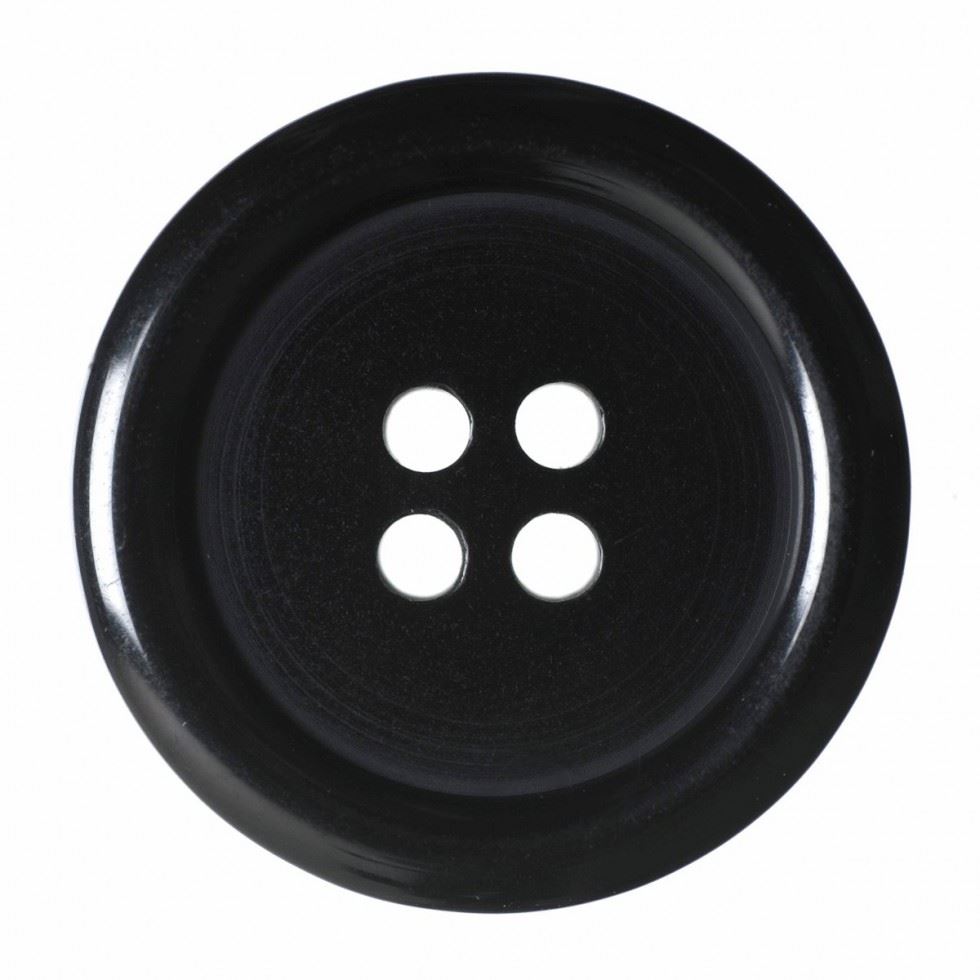 Hemline Black Round Plastic Buttons