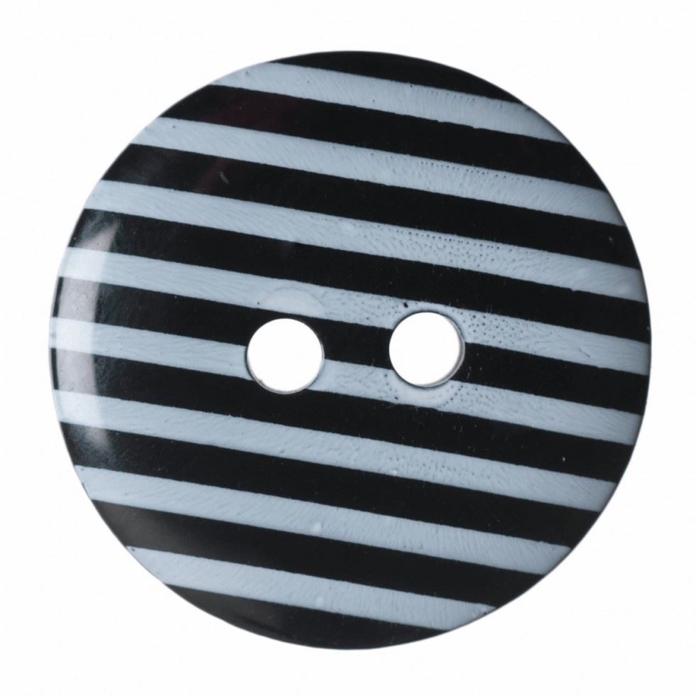 Hemline Black Round Stripe Buttons