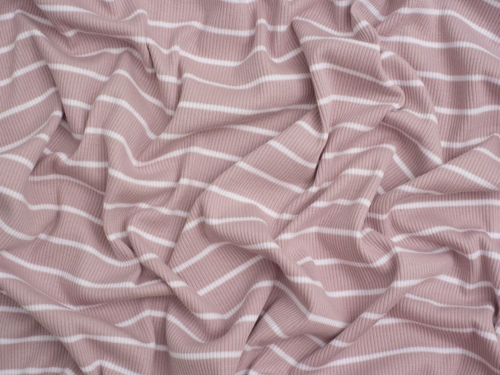 Yarn Dyed Heavy Cotton Rib Stretch Knit Fabric Soft Old Rose