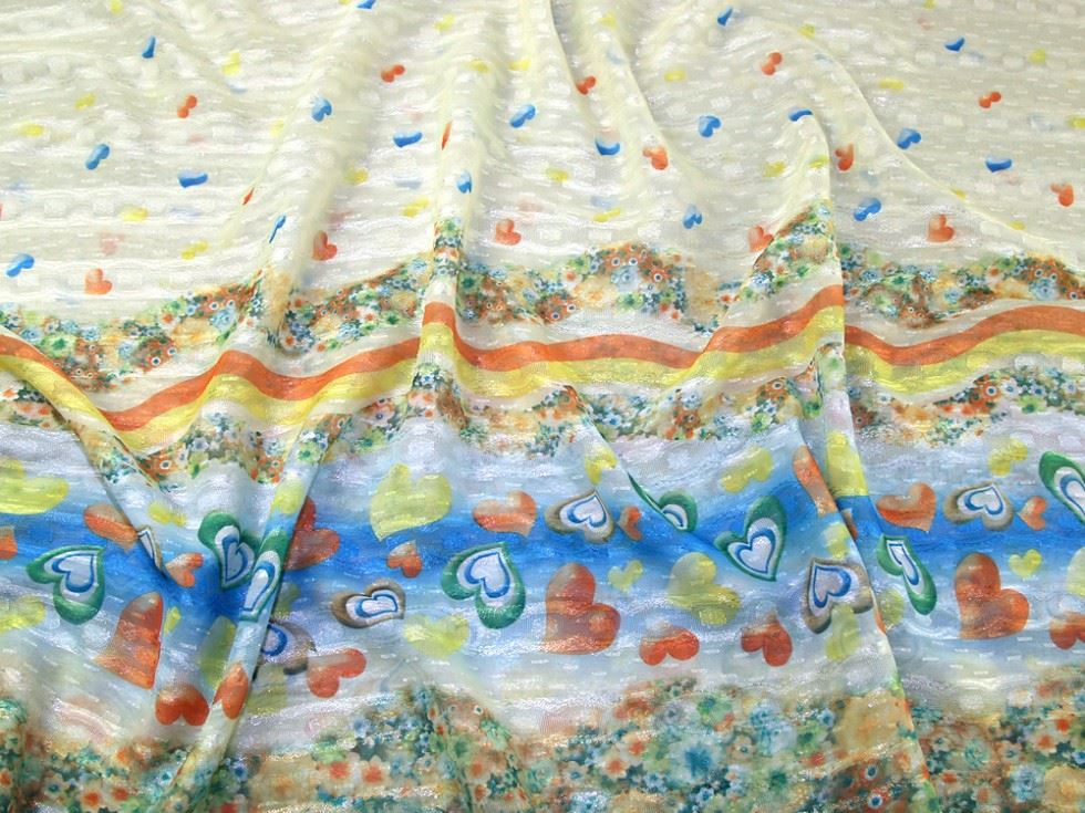 Multicoloured Deadstock Chiffon Dobby Fabric