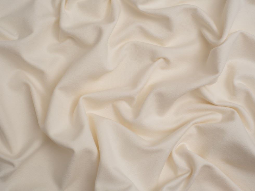 Minerva Core Range Cream Organic Loop Back French Terry Stretch Knit Fabric