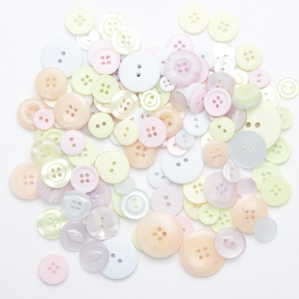 1 Kilo Assorted Buttons Bulk Value Pack Pastels