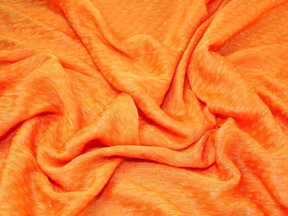 Orange Deadstock Lurex Faux Fur Fabric