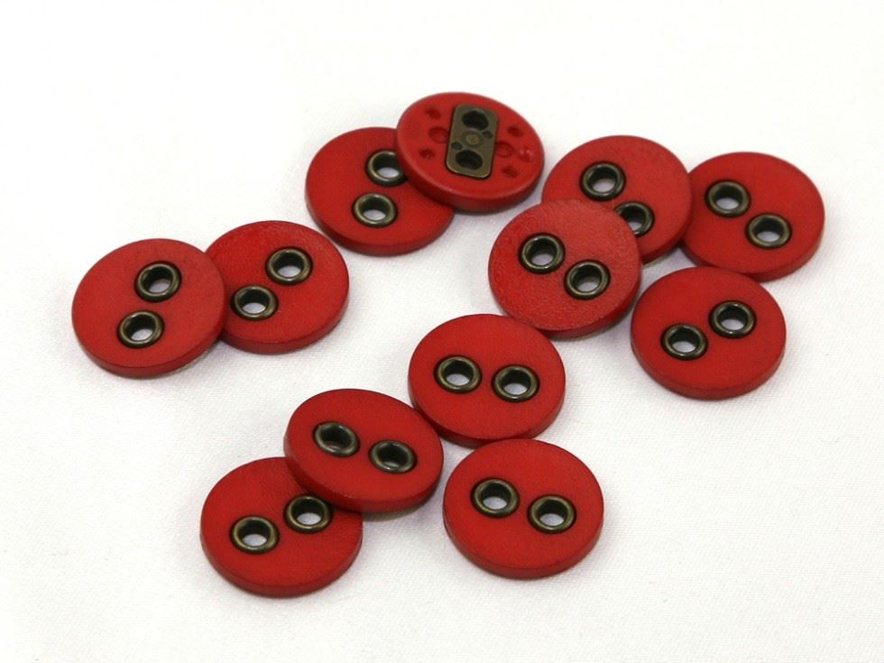 Dill Leather Effect Buttons (Value Pack) Red
 