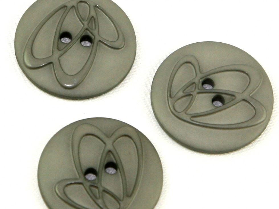 Dill Grey Embossed Swirl Buttons (Value Pack)