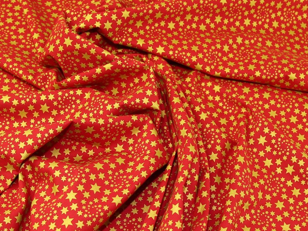 Red Deadstock 100% Cotton Fabric