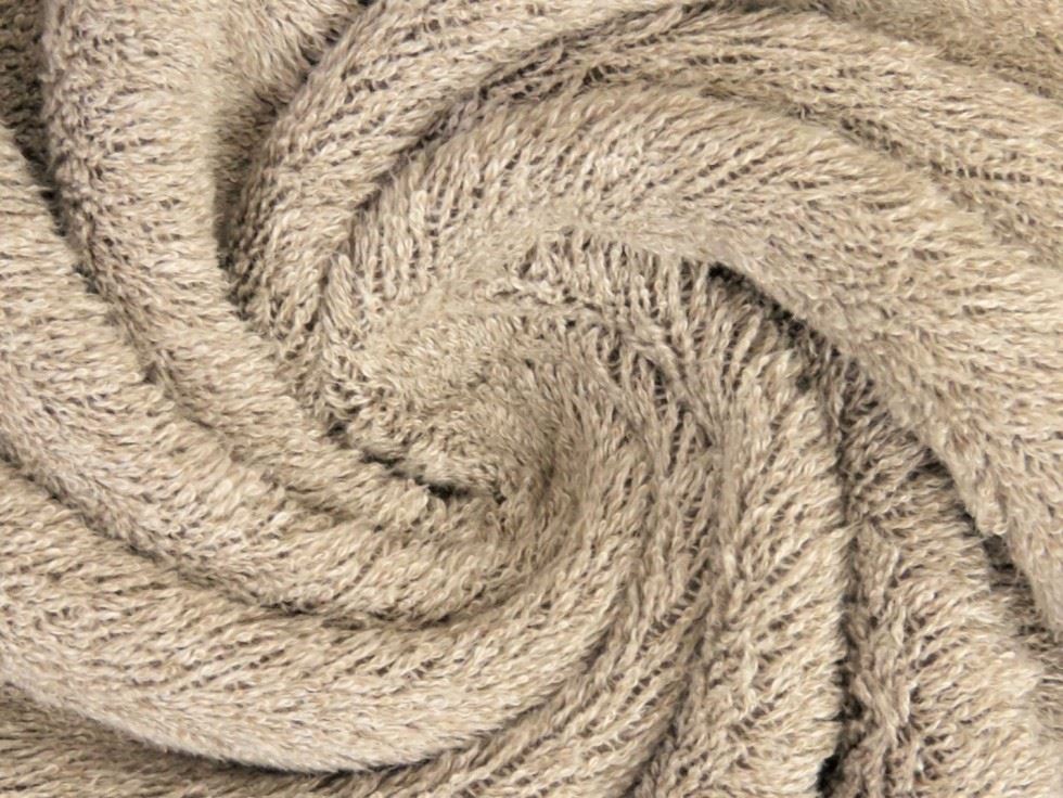 Beige Melange Cotton Towelling Fabric