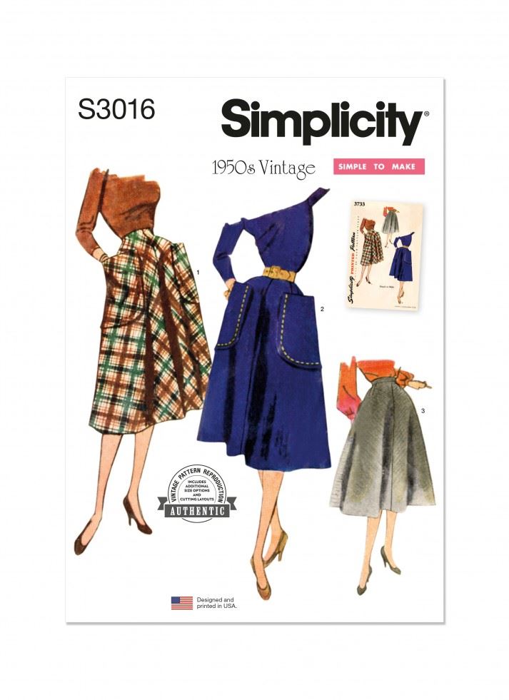 Simplicity Paper Sewing Pattern 3016
 