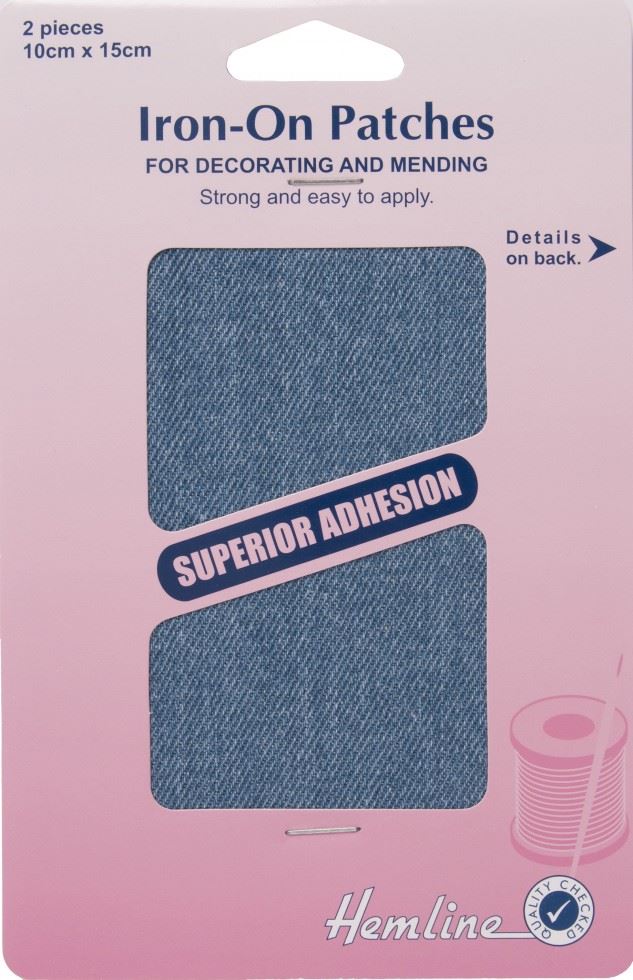 Hemline Light Denim Cotton Twill Patches