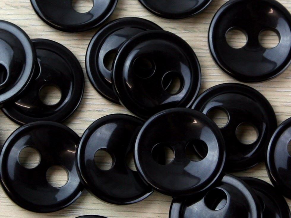 Crendon Black Round Large Hole Buttons (Value Pack)
