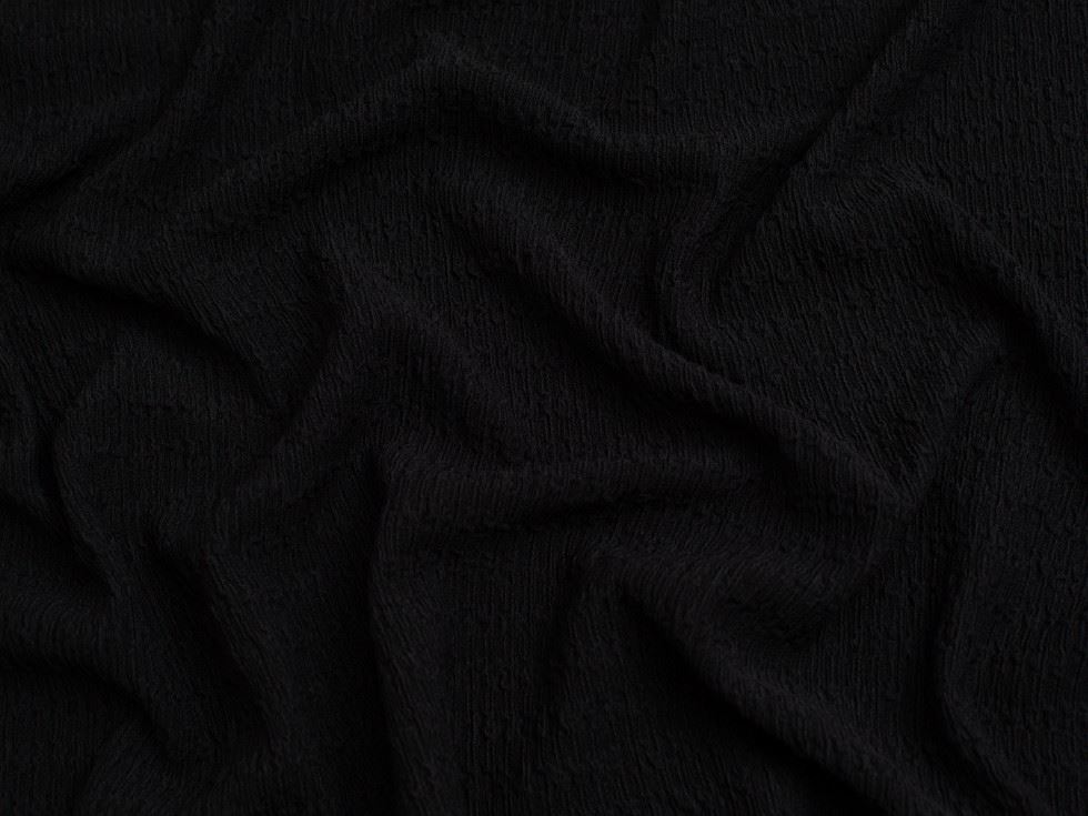 Minerva Core Range Popcorn Textured Stretch Knit Fabric Black
 