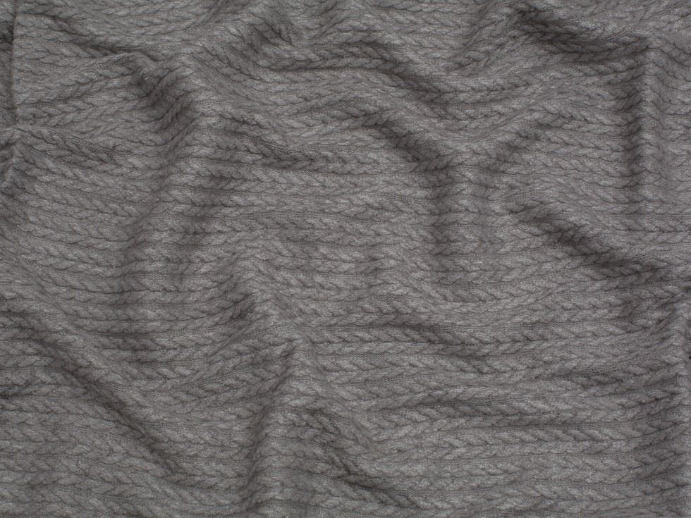 Rope Textured Stretch Knit Fabric Grey
 