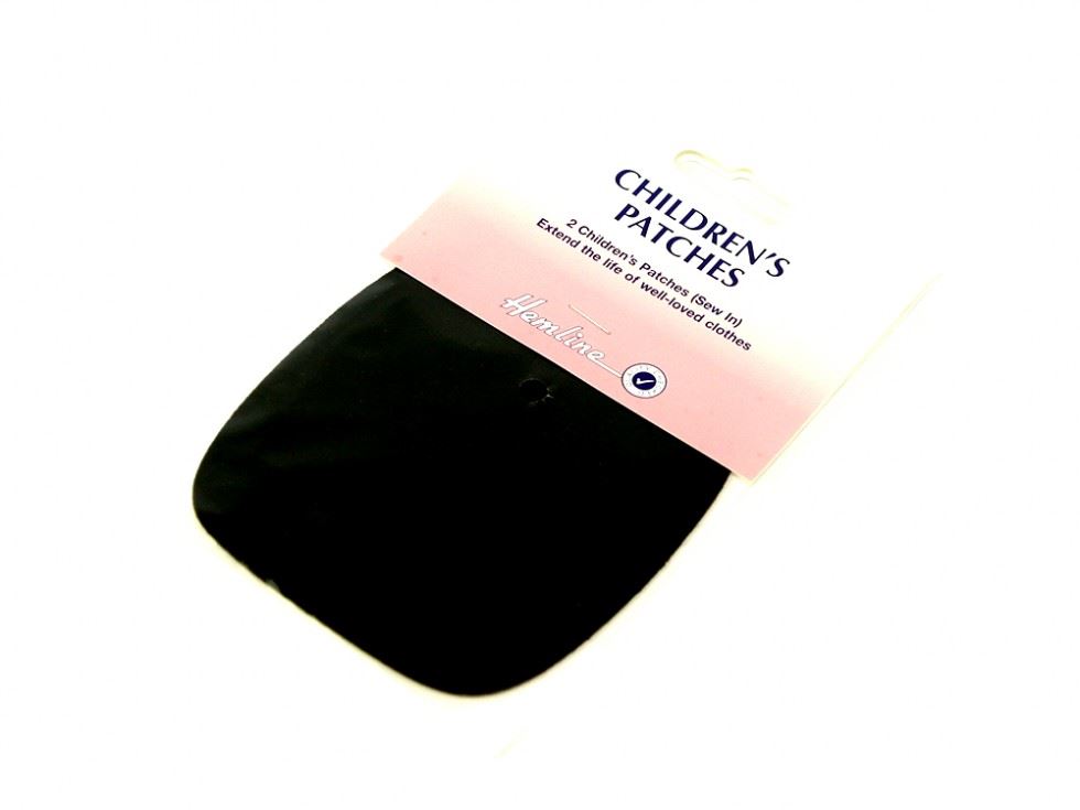Hemline Black Faux Suede Patches