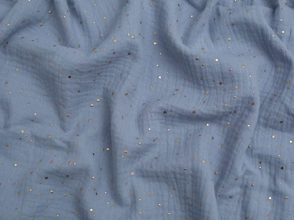 Minerva Core Range Foil Cotton Double Gauze Fabric Aqua
 