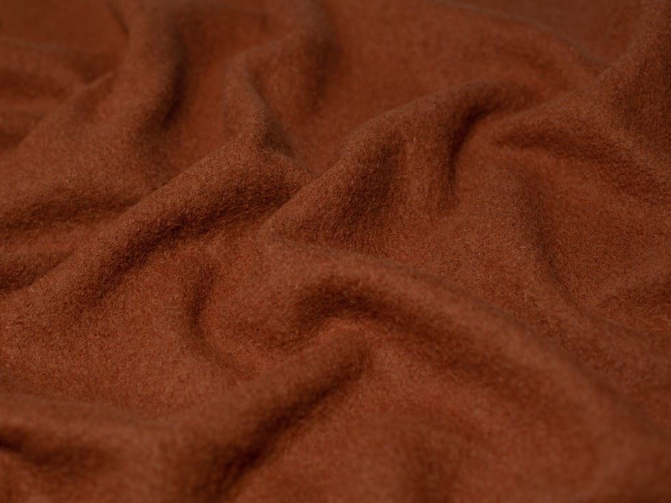 Minerva Core Range Rust 100% Pure Boiled Wool Coating Fabric