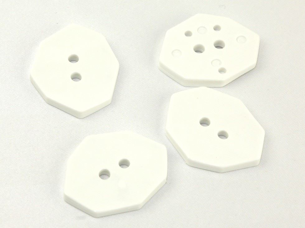 Dill Glossy Irregular Buttons (Value Pack) White
 