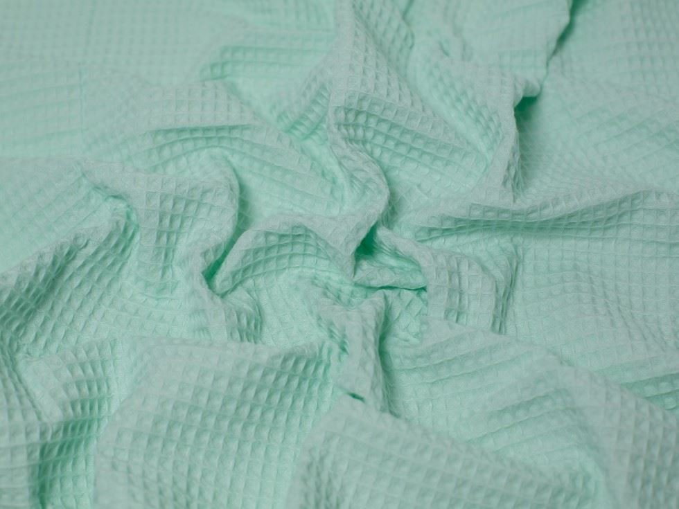 Minerva Core Range Bright Mint Medium Cotton Waffle Fabric