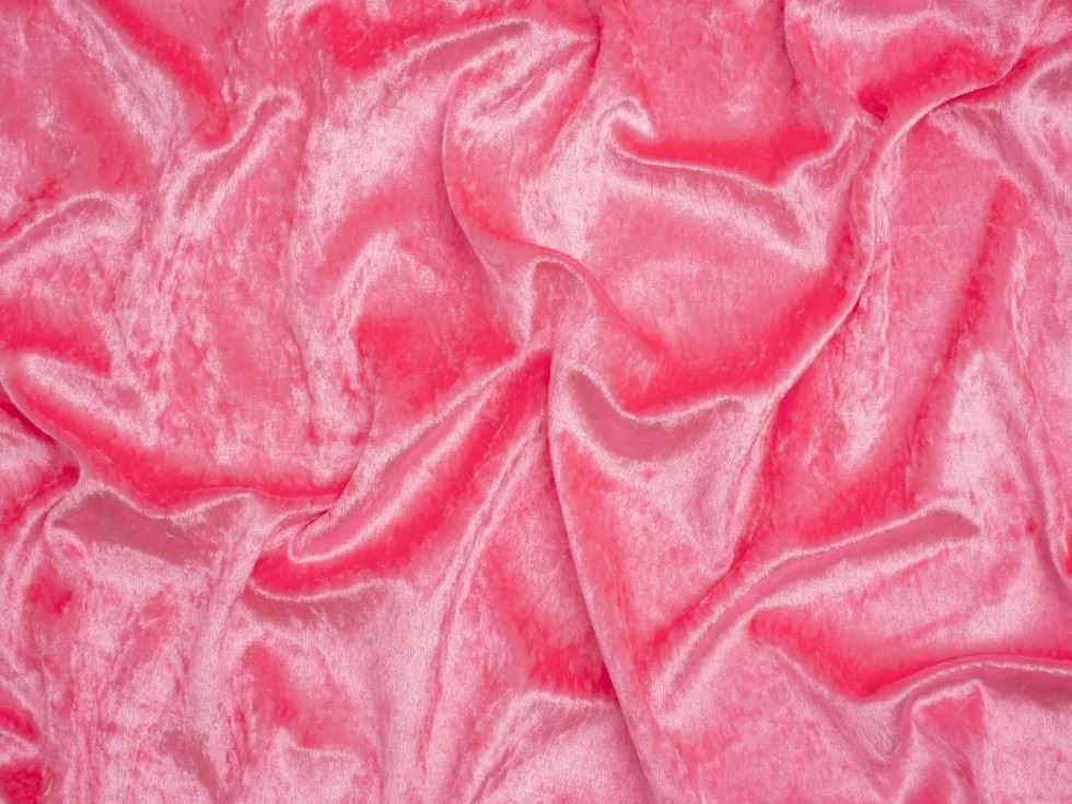 Minerva Core Range Crush Velvet Stretch Knit Fabric Bubblegum
 