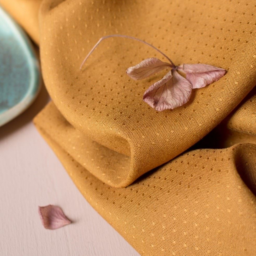 Atelier Brunette Viscose Dobby Fabric Ochre