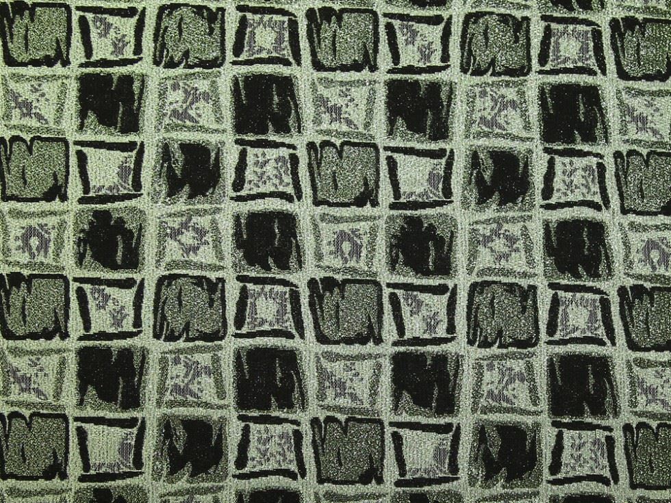 Deadstock Metallic Woven Brocade Fabric Light Green
 
