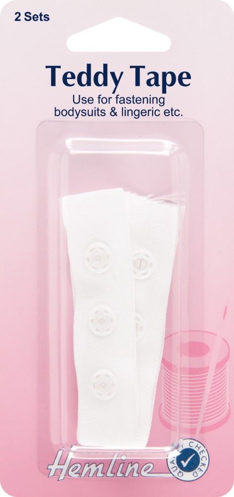 Hemline White Press Fastener Snap Tape