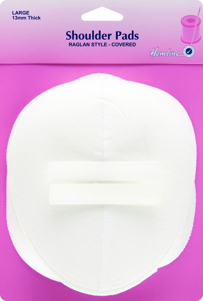 Hemline White Raglan Shaped Shoulder Pads