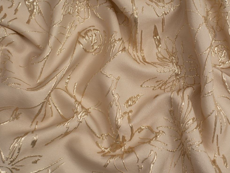 Minerva Core Range Chloe Textured Woven Brocade Fabric Champagne
 