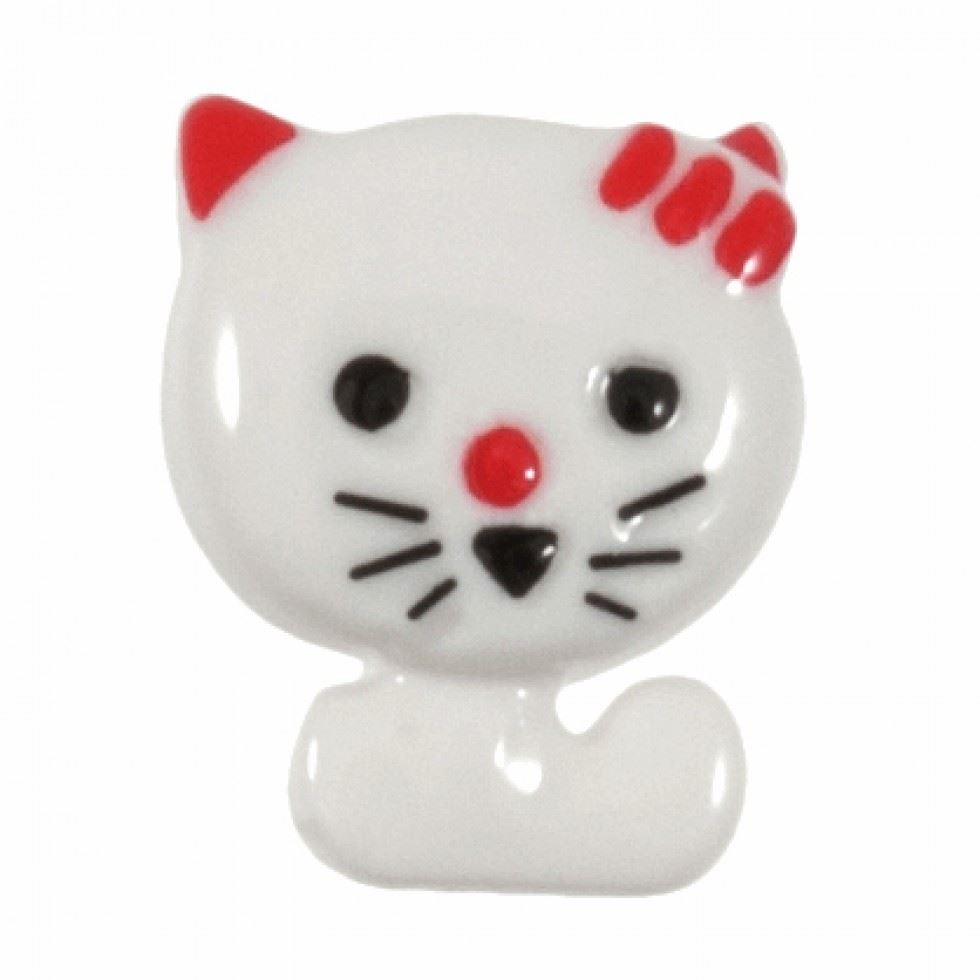 Hemline White Cat Shape Buttons