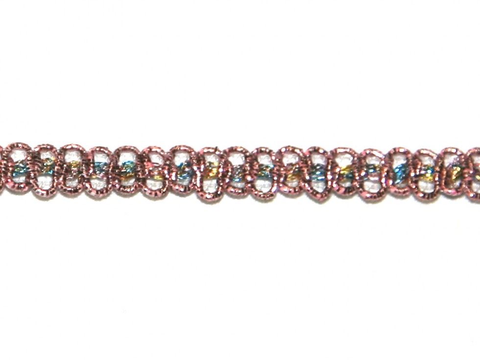 Essential Trimmings Pink Fine Metallic Braid Trim