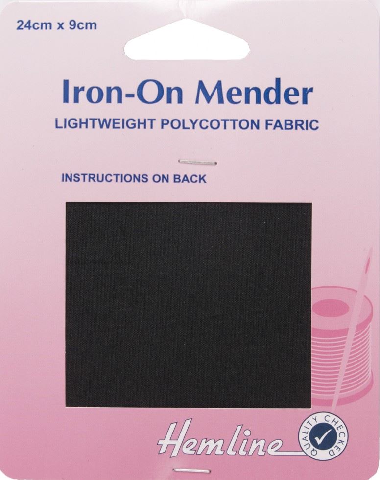 Hemline Black Repair Fabric