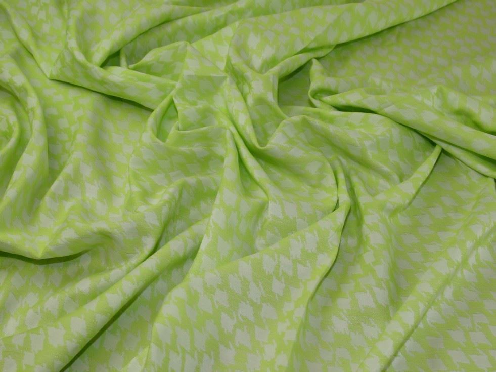 Lime Green Deadstock Woven Jacquard Fabric