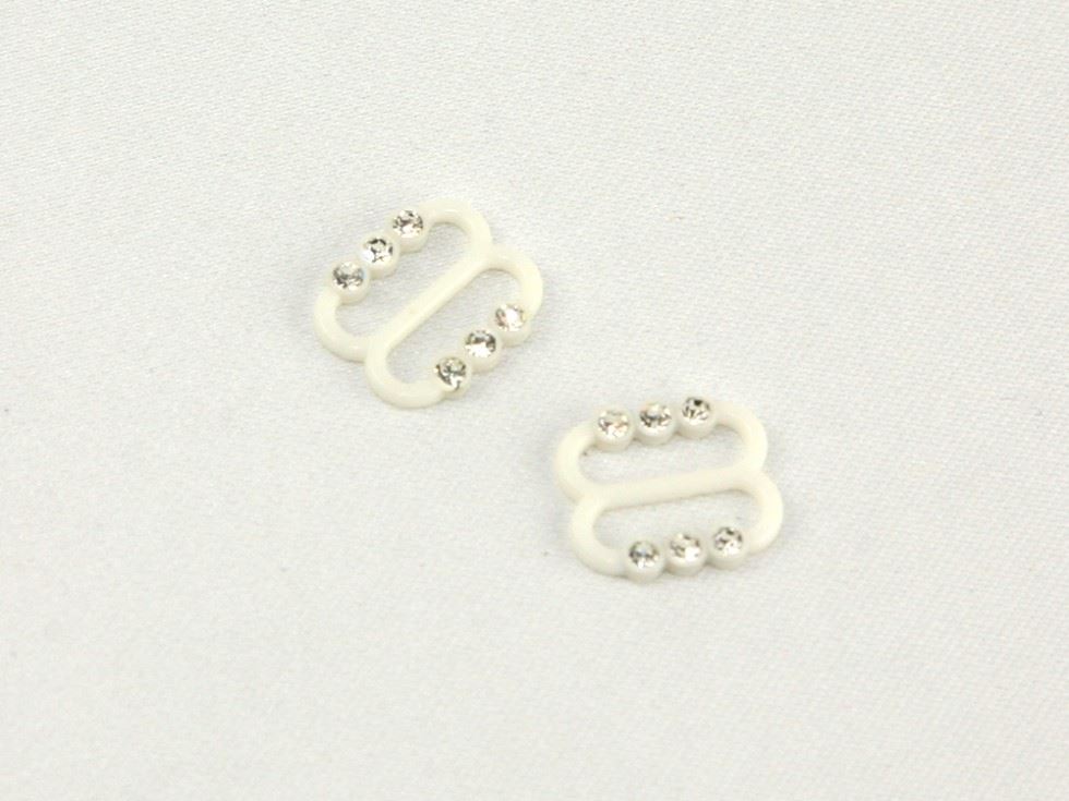 Diamante Bra Strap Slider White