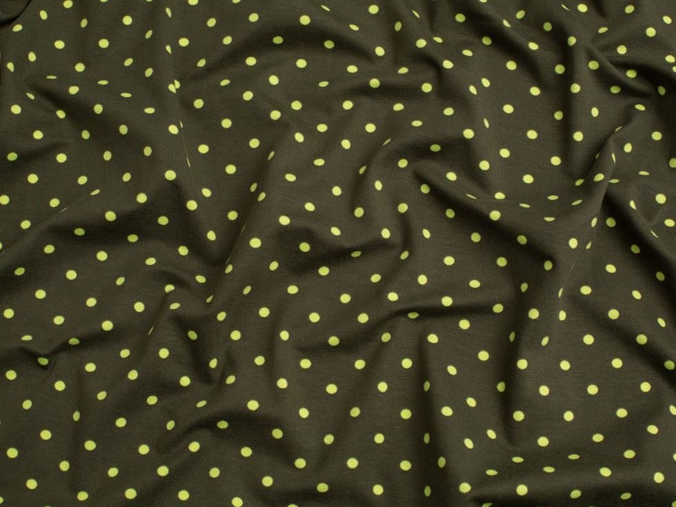 Olive Green Cotton Jersey Stretch Knit Fabric