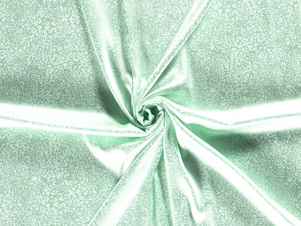 Stretch Woven Satin Jacquard Fabric Mint